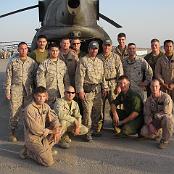 Chuck Norris visiting HMM-364 in Iraq. 2006. Photo courtesy of John Sakowicz.